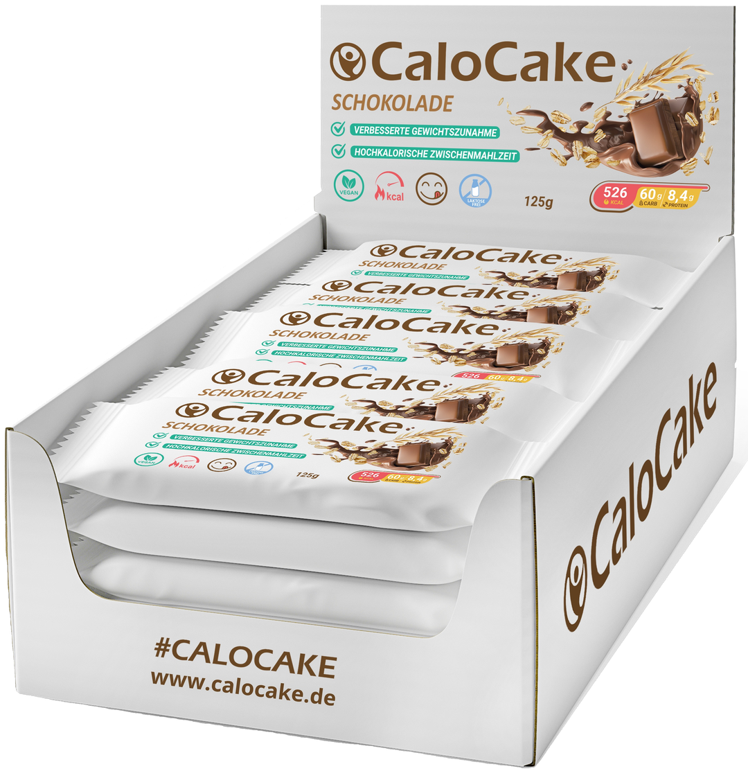 Geöffnete CaloCake 24er Box Schokolade
